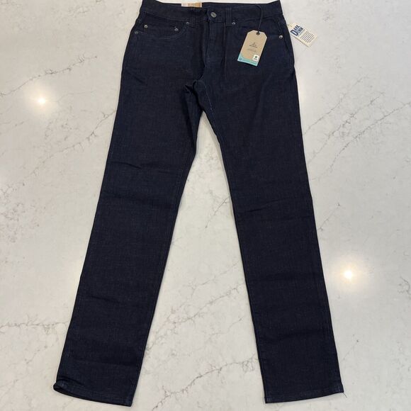 Prana Jeans NEW Mens 31x32 Blue Dark Rinse Hillgard Slim Fit Tapered Leg Organic - Picture 1 of 13